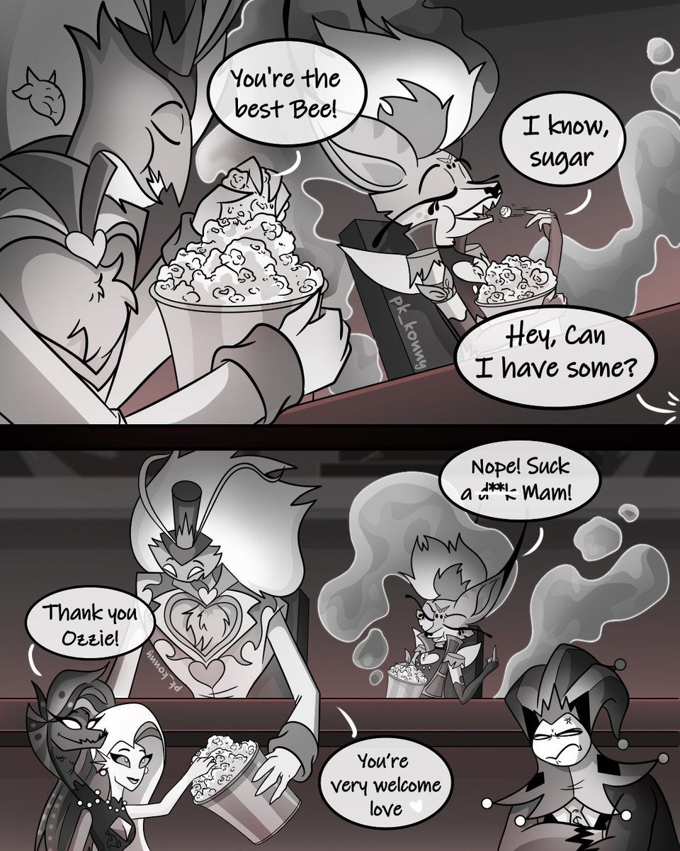 pk_konny's tweet image. Dinner and a show ✨🤣
#HelluvaBossFanart #Asmodeus #HelluvaBossBeelzebub