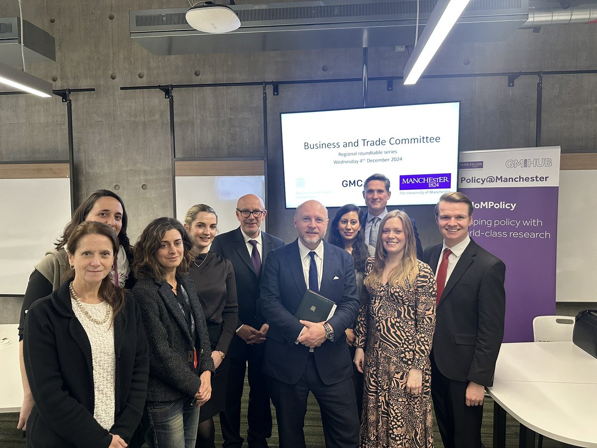 We welcomed <a href="/CommonsBTC/">Business and Trade Committee</a> to campus as part of six regional roadshows.

MPs met with regional civic and business leaders and academic experts, gathering insights to inform policy and priorities for the committee and the UK economy. 

<a href="/liambyrnemp/">Liam Byrne MP</a> <a href="/OfficialUoM/">The University of Manchester</a> <a href="/MIOIR/">Innovation Research</a> <a href="/greatermcr/">Greater Manchester Combined Authority</a>