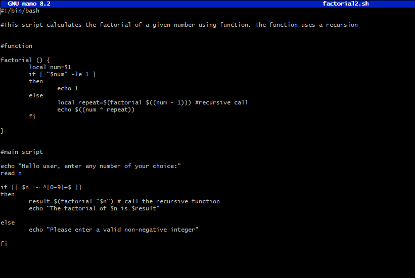 Ade_leyee's tweet image. @jay_hunts @segoslavia @akintunero @OnijeC 
Day 65
#100DaysOfCyberSecurity 
Day 6
#30DaysOfBashScripting
I&apos;m still getting the hang of functions in bash scripting, but I managed to write a script that calculates the factorial of a number.