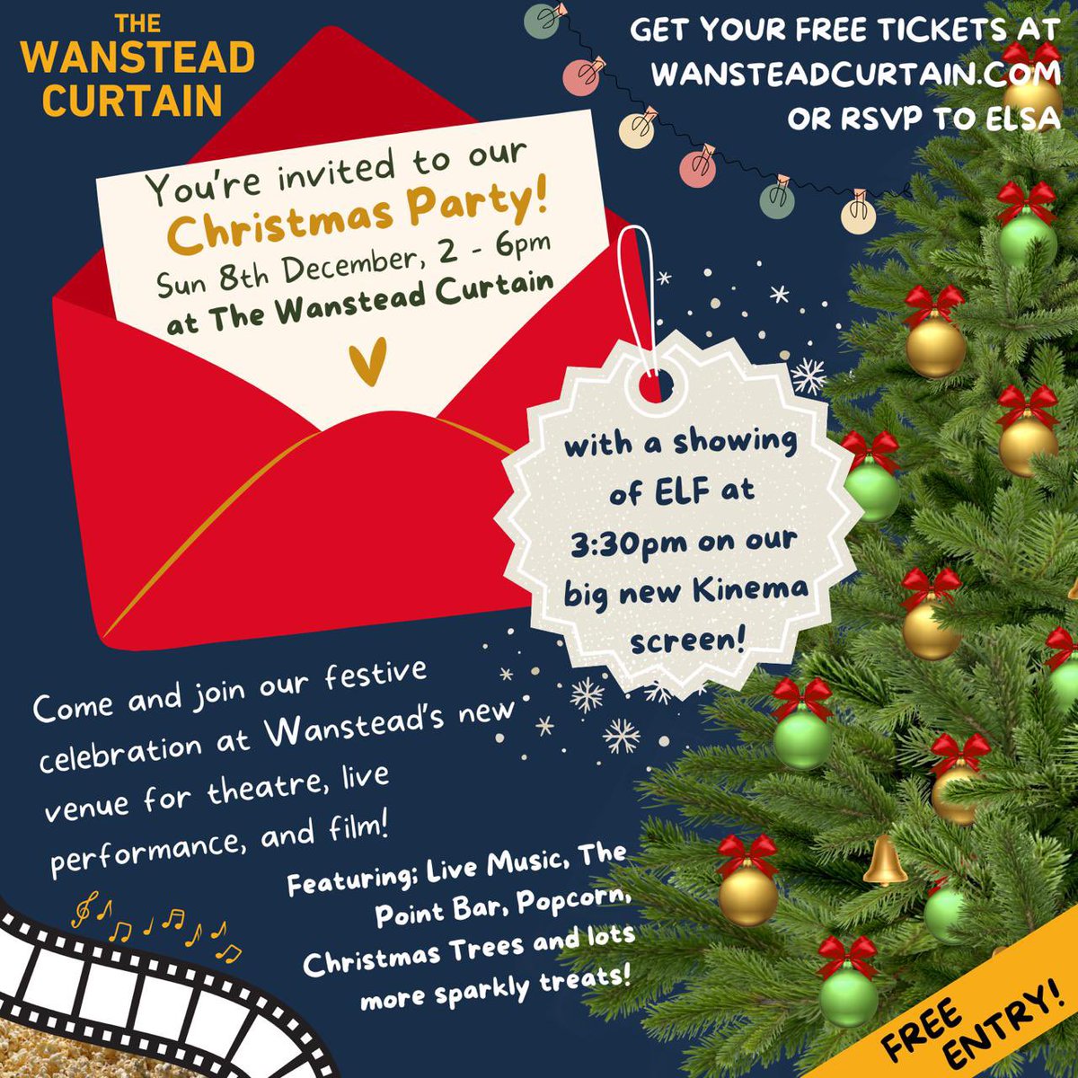 At our Christmas gathering on Sunday, you can send a letter telling Kinema Santa 🎞️🍿🎅🏻 your programming wishes (if you’ve been good this year). 

We are close to capacity so please pre-book!