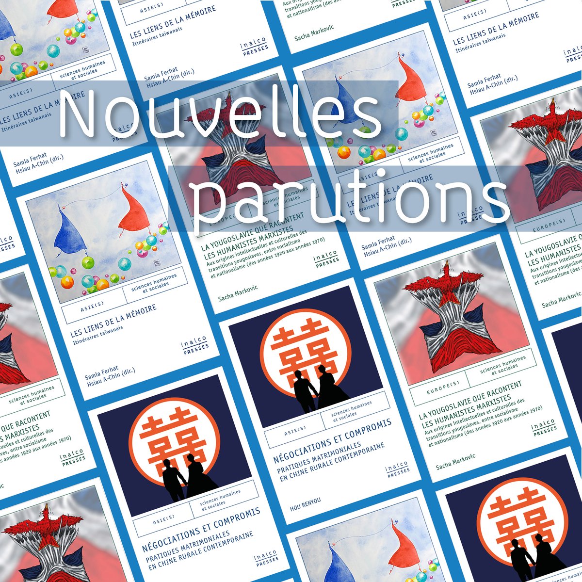 ✨Trois nouveautés aujourd’hui à l’office : 
- Les liens de la mémoire. Itinéraires taïwanais
- La Yougoslavie que racontent les humanistes marxistes
- Négociations et compromis. Pratiques matrimoniales en Chine rurale contemporaine.
+ d’infos ici : inalco.fr/presses-inalco…
