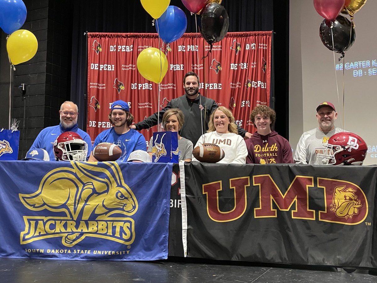 DePereHS's tweet photo. Congrats to Ryan and Brock as they continue their football journey! https://t.co/ZLF6Ul8tlh