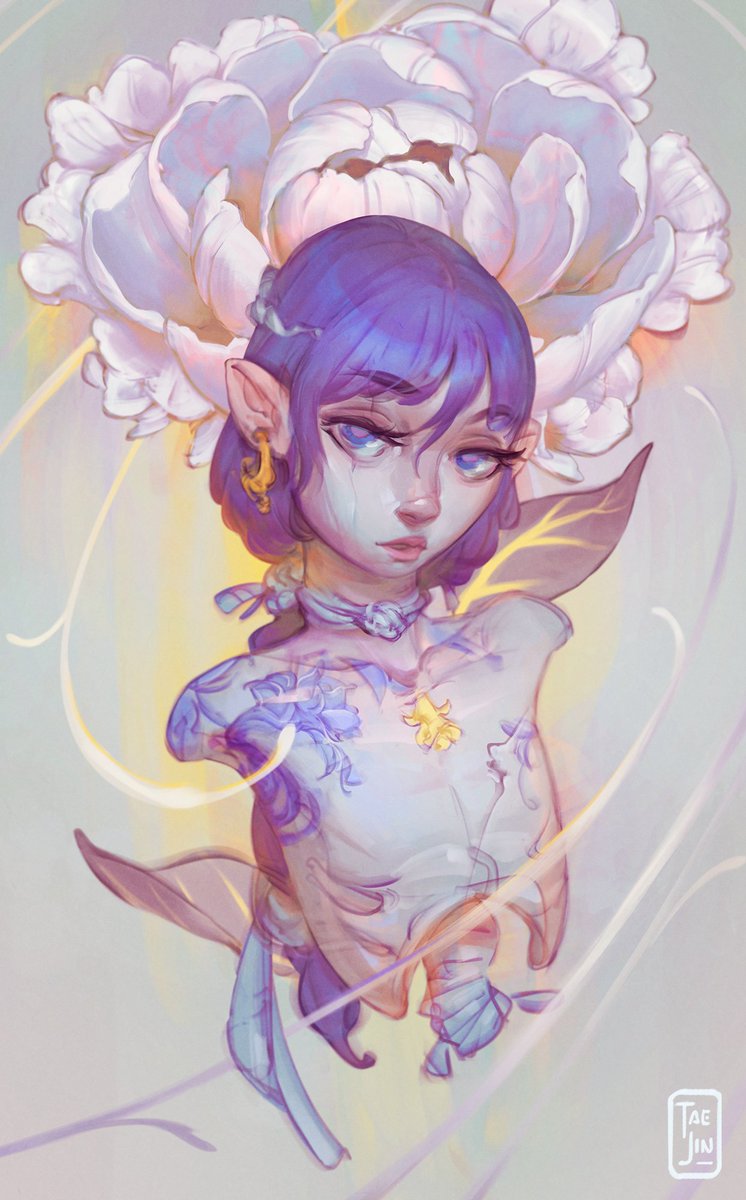 hart_led's tweet photo. I dont know if I'll ever be able to break out of the habit of just making a doodle and then trying over and over to make it work as a painting
#elf #fantasyart #peony https://t.co/k0X8cRq520