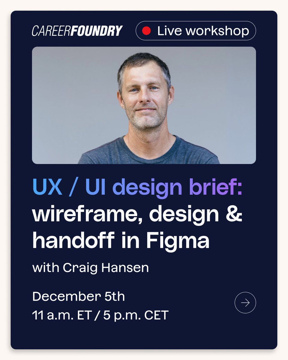 Want to know what it's like working as a designer in tech? 🎨  

Join us for a FREE AI-enhanced Figma workshop with Craig Hansen 👉 bit.ly/3ZiOO5q

#Figma #UXDesign #ProductDesign #FigmaAI #SkillWorkshop