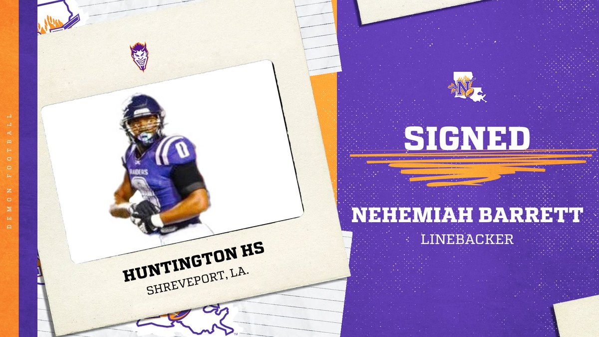 NSU Football (@nsudemonsfb) on Twitter photo Welcome to the Demon Family, Nehemiah Barrett!
<a href="/NehemiahBarret2/">Nehemiah Barrett</a>
π Shreveport, La.
π« Huntington HS
π 6-1, 230
#ForkEm x #BlaineTrain x #NSD25 Welcome to the Demon Family, Nehemiah Barrett!
<a href="/NehemiahBarret2/">Nehemiah Barrett</a>
π Shreveport, La.
π« Huntington HS
π 6-1, 230
#ForkEm x #BlaineTrain x #NSD25