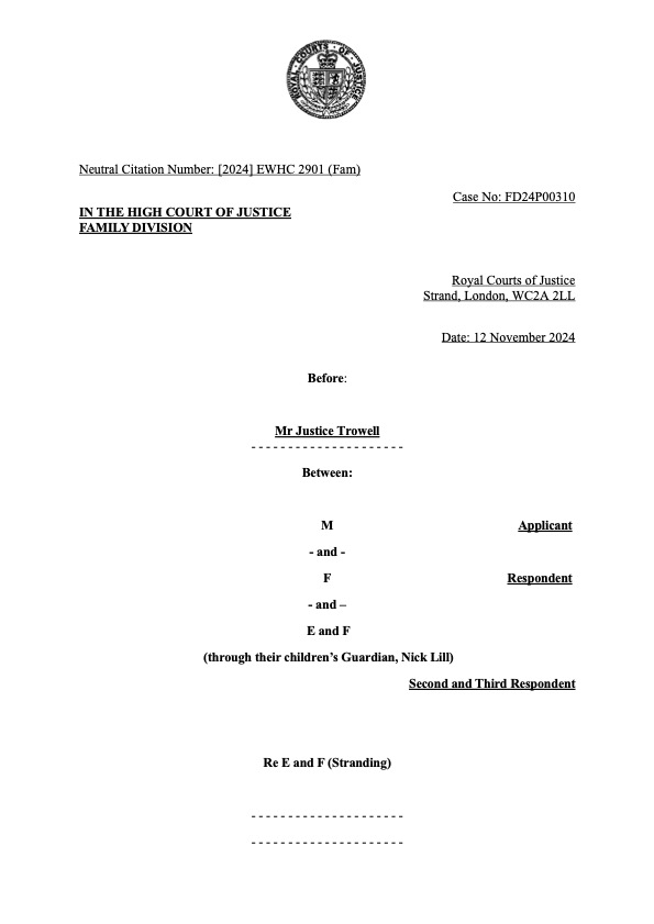 Family Law Executive Wendy Ramus acted for a mother in a recent case concerning jurisdictional authority over making decisions about the custody of children when the mother is stranded in Pakistan with her two children. 

Read the judgment in full here: bit.ly/49pbfKU
