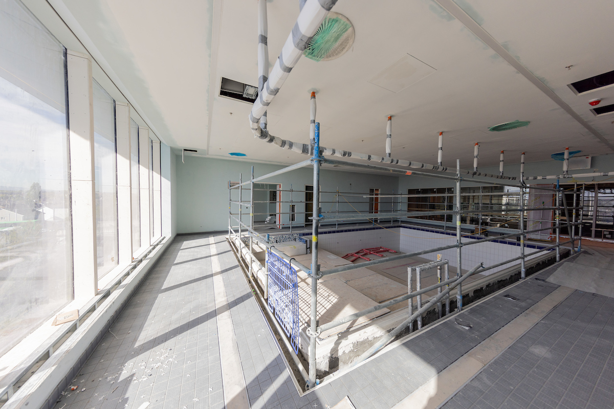 The hydrotherapy and gym areas of #ourchildrenshospital are progressing well. With ample space and equipment, this area will be very important to the physical rehabilitation of many patients.

Pictured is the hydrotherapy pool under construction.