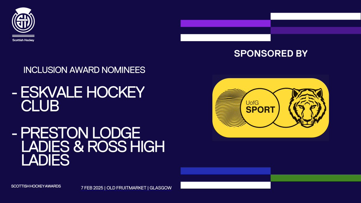 Scottish Hockey (@scottishhockey) on Twitter photo Congratulations to the nominees for the Inclusion Award, sponsored by <a href="/UofGlasgow/">University of Glasgow</a> <a href="/UofGSport/">UofG Sport</a> at the Scottish Hockey Awards #SHAwards 🎉👏👏
Find out more about the Scottish Hockey Awards and ticket info here👇 scottish-hockey.org.uk/events/scottis… Congratulations to the nominees for the Inclusion Award, sponsored by <a href="/UofGlasgow/">University of Glasgow</a> <a href="/UofGSport/">UofG Sport</a> at the Scottish Hockey Awards #SHAwards 🎉👏👏
Find out more about the Scottish Hockey Awards and ticket info here👇 scottish-hockey.org.uk/events/scottis…
