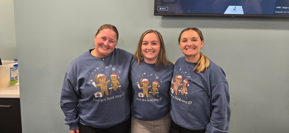 As <a href="/ln_sportsmed/">Lawrence North Sports Medicine</a> put it, the Short Stacks with our matching Christmas sweatshirts! <a href="/condrey04/">Kalynn Condrey</a> <a href="/JennaSparksATC/">Jenna Sparks, LAT, ATC</a>
