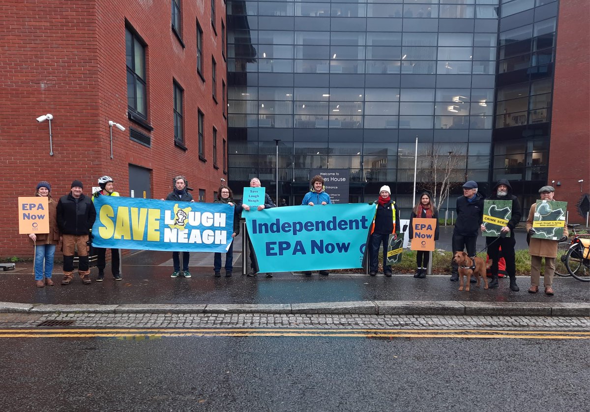 After Spotlight's Sewage Scandal, water protectors gathered today at DFI HQ to say 'Enough is Enough'!
We demanded that -
📢 DFI stops the theft of funding from NI Water
 📢NI Water stops telling lies about the extent of the pollution that you know about
 📢DAERA gives us an EPA