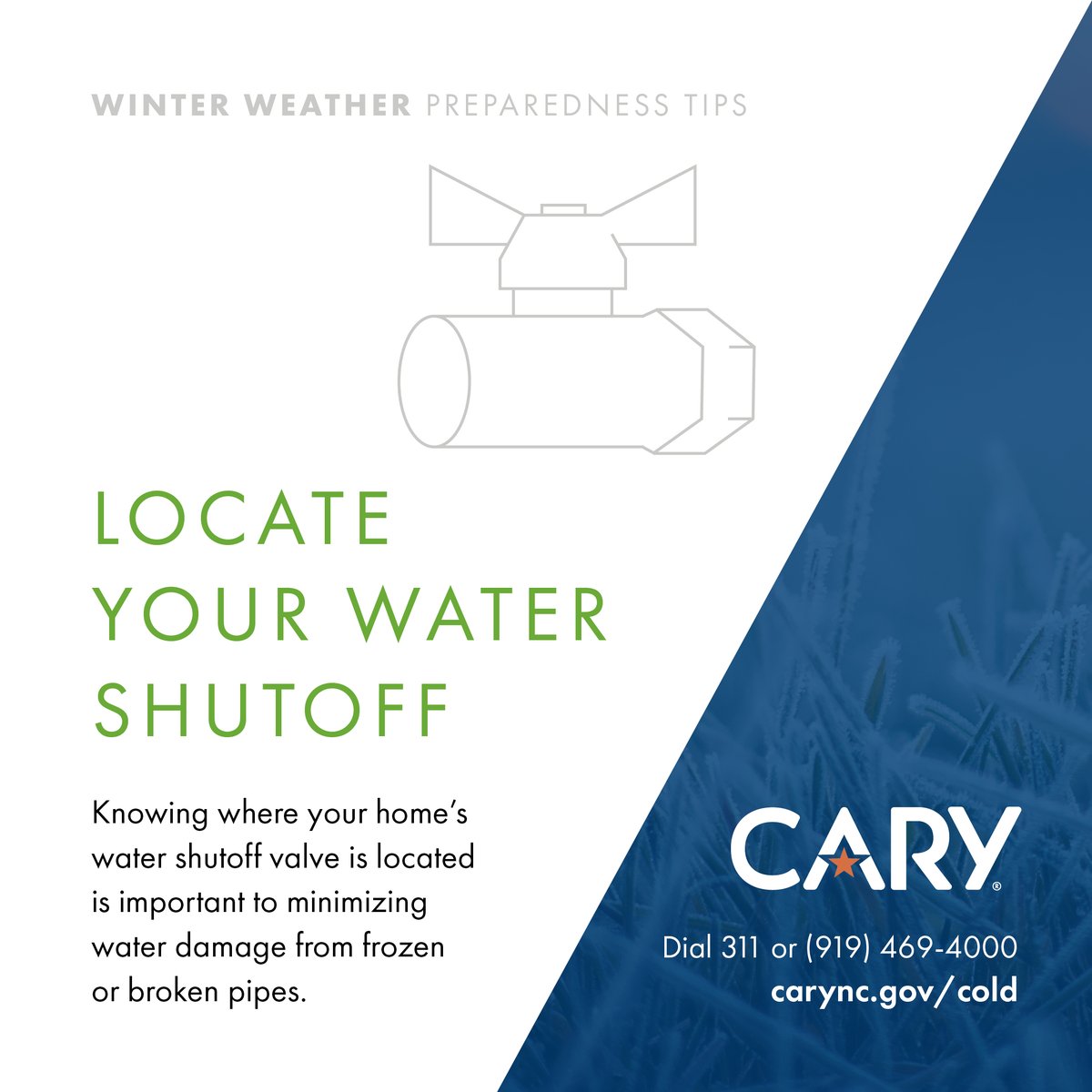 caryncgov's tweet photo. A good idea for #WinterPrepWednesday, but also for year-round! If your home has a water shutoff valve, knowing where it is in a time of emergency can minimize water damage. For more information, visit https://t.co/3OWtqfW2ZF https://t.co/RPvSrHHEhB