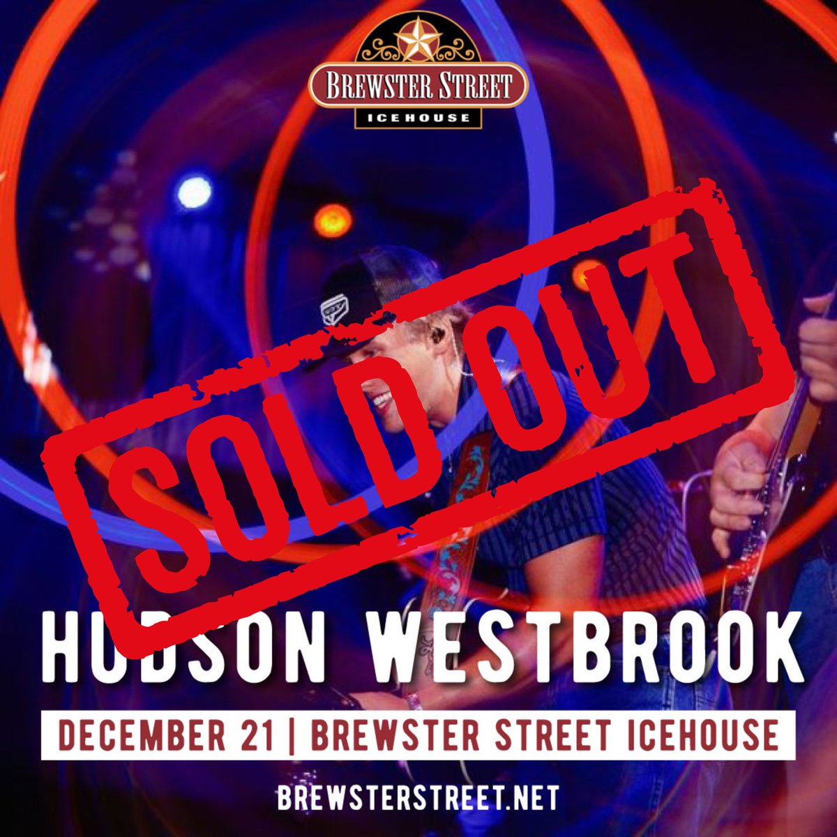 ‼️‼️SOLD OUT‼️‼️

Hudson Westbrook is coming to Brewster Street Icehouse on Sat, Dec 21st! This 20-year-old rising star from Stephenville, TX, has toured w/Midland and Josh Abbott Band, and now he’s headlining his tour! 🤠🔥🎸

Thank you, Corpus Christi! See y’all on the 21st! 👏