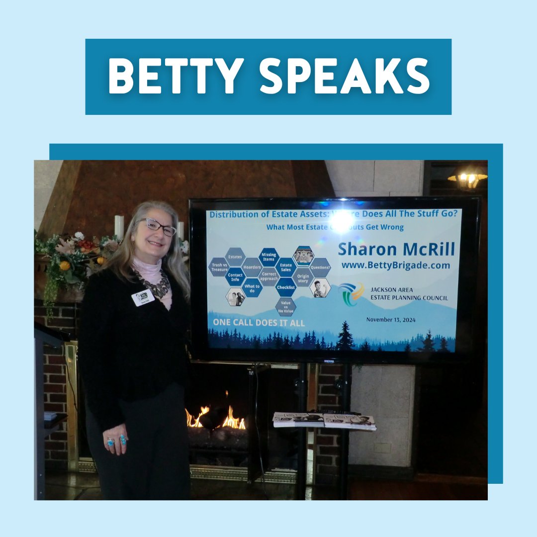 ✨ Exciting News! ✨ Sharon McRill, Founder &amp; President of The Betty Brigade, recently spoke at the Jackson Area Estate Planning Council meeting!  

Click here to read more! legalnews.com/Home/Articles?…

#TheBettyBrigade #DeclutterYourLife