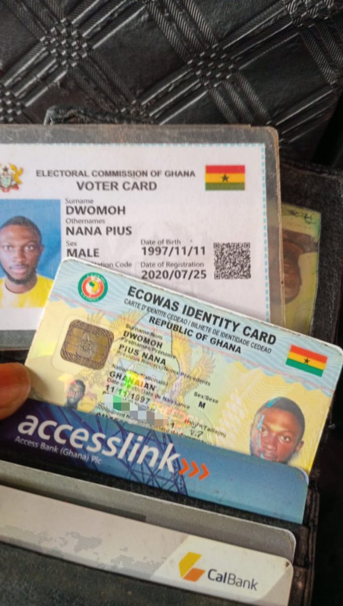 hbtvghana's tweet photo. This guy by name, DWOMOH PIUS NANA has left his wallet which contains his ghana card ,voter’s ID n many more in a trotro ,,he got down at 37 military hospital bus stop… Kindly message HOMEBASE TV if you know his whereabouts for collection 

#homebasetv #homebasetvgh https://t.co/K8PagfvffM