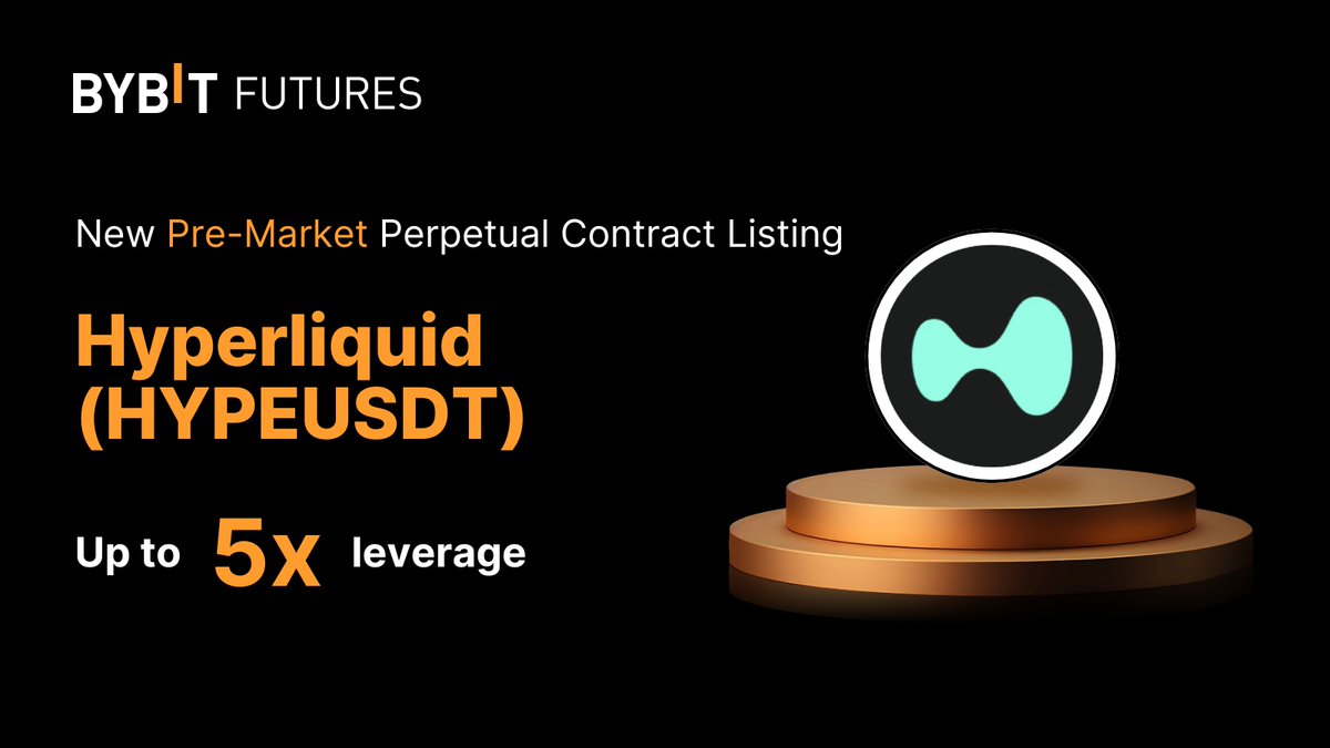 Bybit_Official's tweet photo. 🚀 #HYPEUSDT Pre-Market Perpetual Contract will be LIVE on Dec 5, 12PM UTC with @HyperliquidX!

Trade with up to 5x Leverage.

🌐 Learn More: https://t.co/r73bJcESCR
📈 Trade $HYPE: https://t.co/LGoQ1Jf48Z

#BybitTrading #BybitContracts https://t.co/QfPTJYXOci