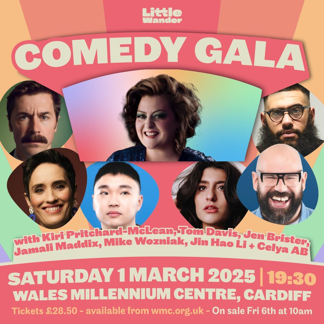 Little Wander (@littlewander) on Twitter photo 🎉The Little Wander Comedy Gala!🎉
Join host <a href="/kiripritchardmc/">Kiri Pr'chard-McLean</a> for a 2-hour stand-up spectacular featuring Jen Brister, <a href="/BigTomD/">Tom Davis</a>, <a href="/mrmikewozniak/">Mike Wozniak</a>, <a href="/jamalimaddix/">Jamali</a> , Celya AB & <a href="/jin_hao_li/">Jin Hao</a>
📍 WMC, Cardiff
📅 Saturday 1 March 2025
🎟️ On sale 10am Friday buff.ly/49mcDh7 🎉The Little Wander Comedy Gala!🎉
Join host <a href="/kiripritchardmc/">Kiri Pr'chard-McLean</a> for a 2-hour stand-up spectacular featuring Jen Brister, <a href="/BigTomD/">Tom Davis</a>, <a href="/mrmikewozniak/">Mike Wozniak</a>, <a href="/jamalimaddix/">Jamali</a> , Celya AB & <a href="/jin_hao_li/">Jin Hao</a>
📍 WMC, Cardiff
📅 Saturday 1 March 2025
🎟️ On sale 10am Friday buff.ly/49mcDh7
