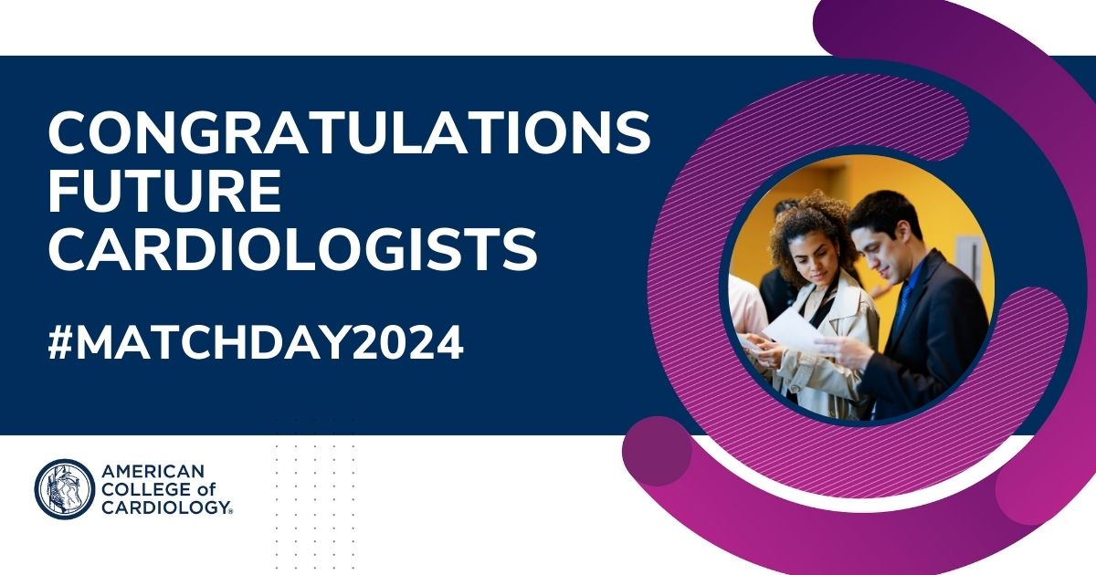 Today is Cardiology Fellowship Match Day! ❤️Join us in celebrating #TheFaceOfCardiology! 🎉

New Cardio Fellows: Share your success and explore ACC’s resources just for fellows like you: bit.ly/36H3a5h

#MatchDay2024 #ACCFIT #CardioX #Match2024