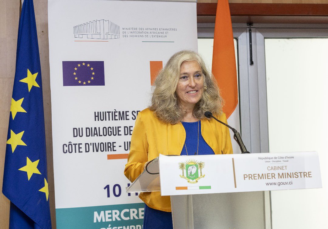 En format #TeamEurope, nous avons tenu le 8e Dialogue de partenariat 🇨🇮🇪🇺 , ouvert par le PM <a href="/DrBeugreMambe/">Dr Beugré Mambé</a> ; au menu
> situation politique, élections et sécurité 
> commerce et investissements 
> développement durable 
Discussions ouvertes et constructives, comme notre relation!