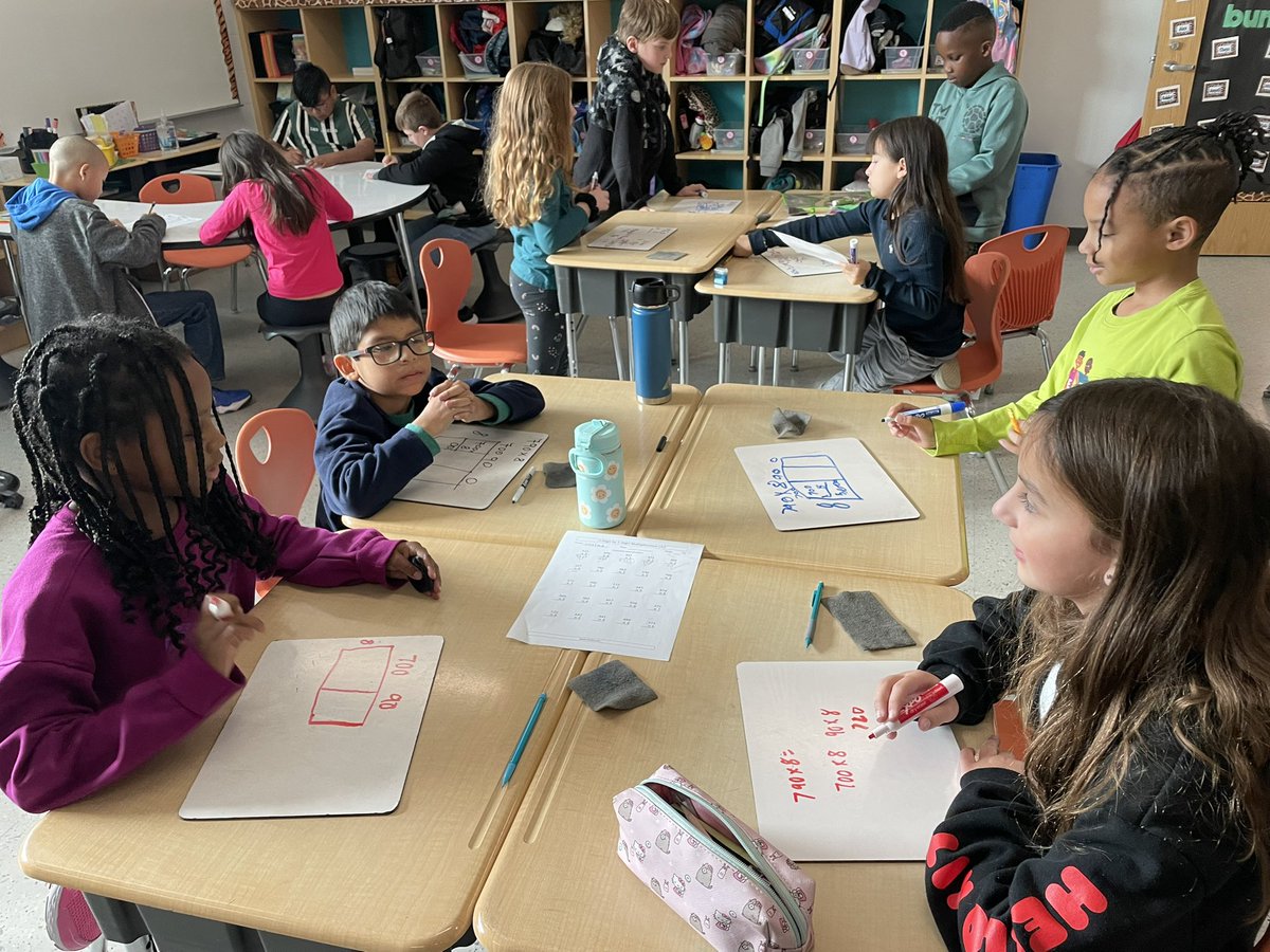 Miss Smith’s class was working hard on multiplication with regrouping today!