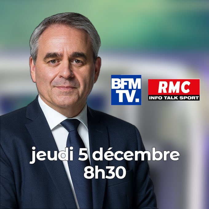 xavierbertrand's tweet image. Je serai demain l’invité d’@apollineWakeUp sur @BFMTV et @RMCInfo à partir de 8h30.