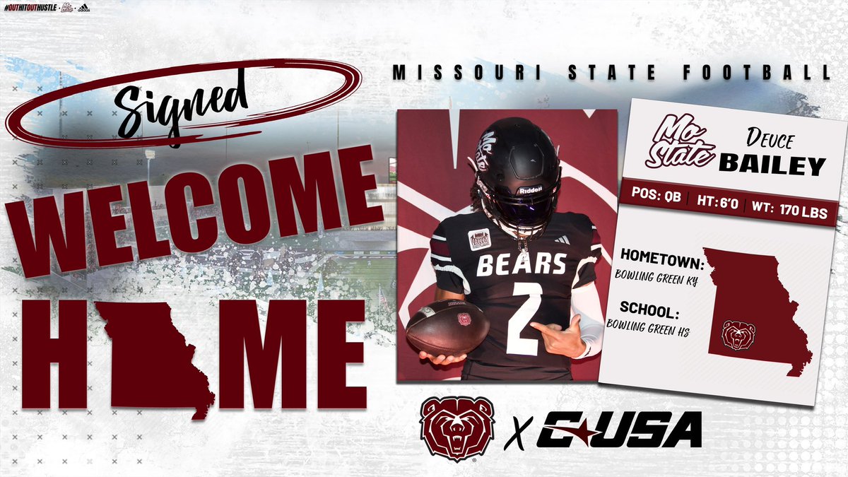 MoStateFootball's tweet photo. SIGNED! 📝✅

Excited to have Deuce Bailey a part of our Bear Family! 🐻🐻

✍️ @DeuceBailey1

#OutHitOutHustle | #NSD25 https://t.co/In09n0m4kH