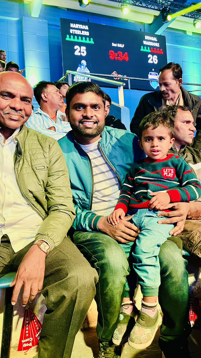Ashish_masterA's tweet photo. Thank you, Pro Kabaddi League, for reviving *Kabaddi* and inspiring India’s youth to carry forward our proud legacy! Watching live Kabaddi now with my dad and son (three generations)—truly grateful. Thank you, #ProKabaddi @ProKabaddi https://t.co/kFEN6l10ax