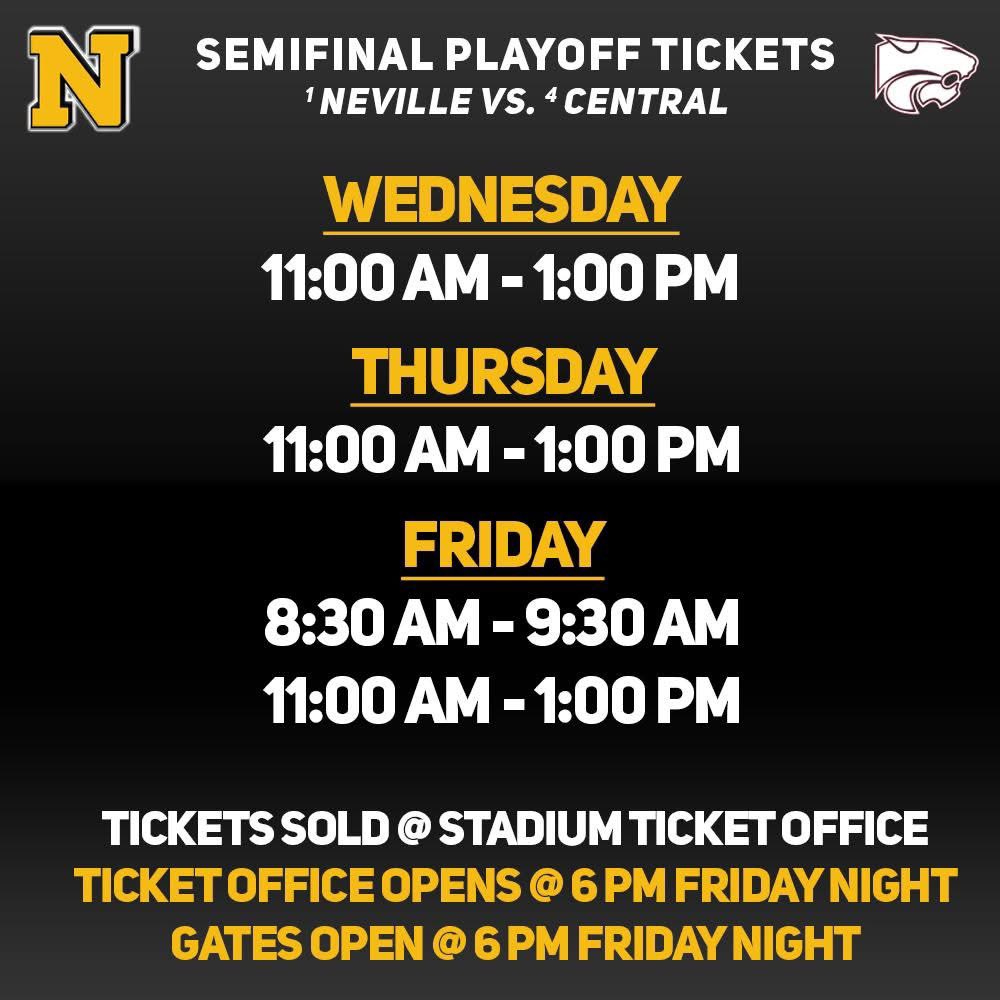 Some more chances to pick up your tickets before the game Friday Night! Come get them early and let's Fill The Bill!