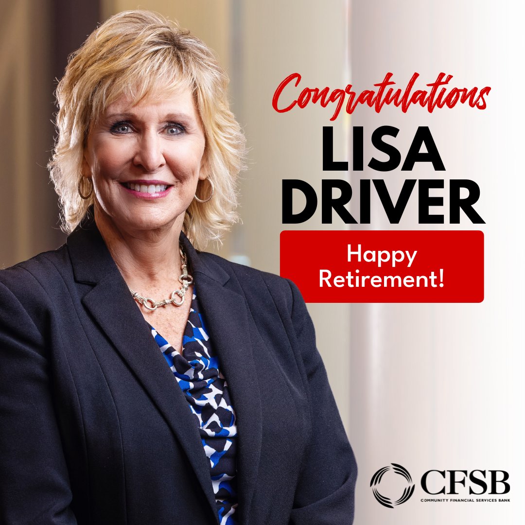 Congratulations to our very own Lisa Driver! We wish her a happy retirement, and are so thankful for many years she has cared for our clients and community. Help us wish Lisa the best in her retirement!🎉

#retirement #CFSB #YourLifeYourBank #KentuckyBank #community