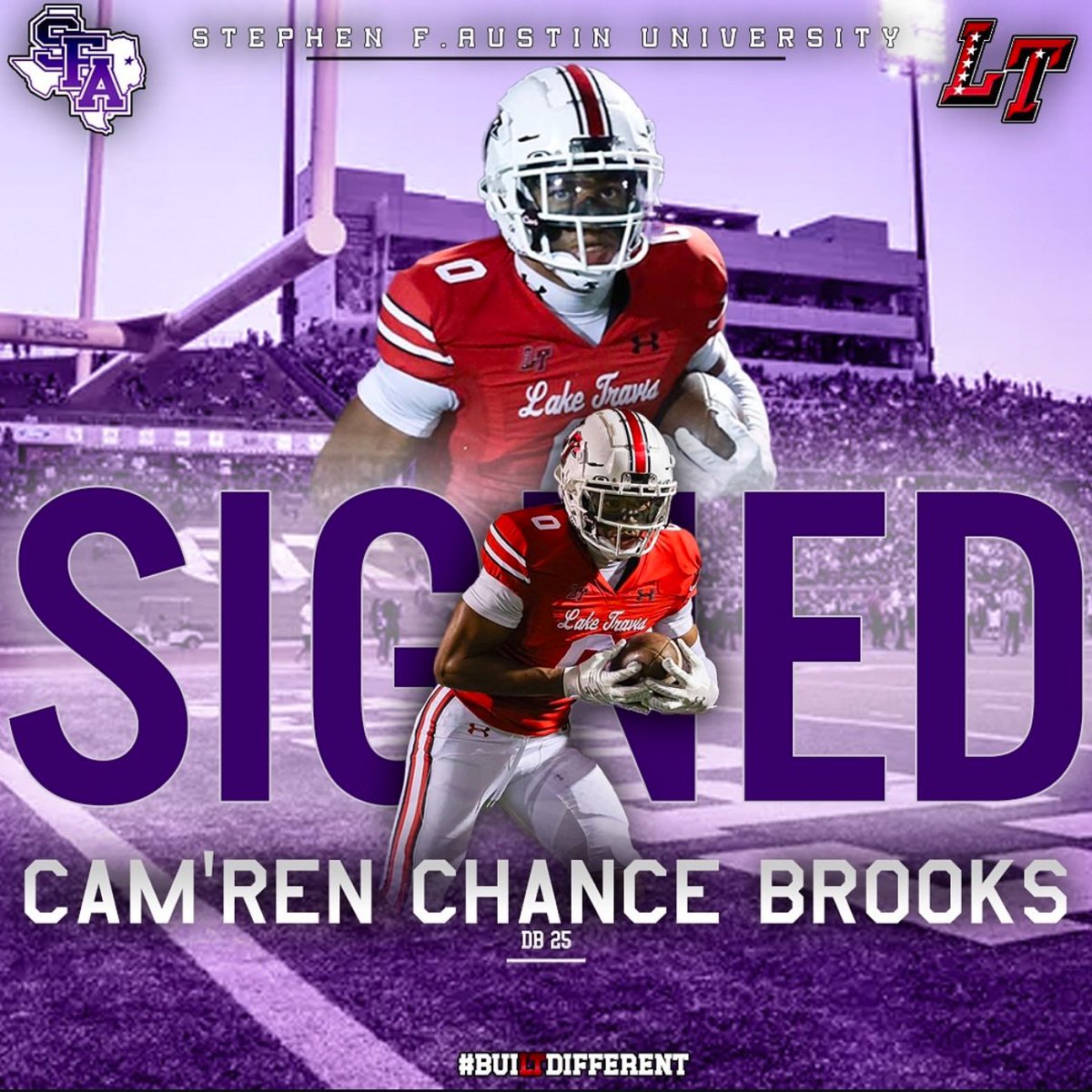 official !!! 
#AxeEm 
<a href="/LTHSCavFootball/">Lake Travis Football</a> <a href="/CoachNikNelson/">Nik Nelson</a> <a href="/CoachCBrazell/">Cason Brazell</a> <a href="/SFA_Football/">Lumberjack Football</a>