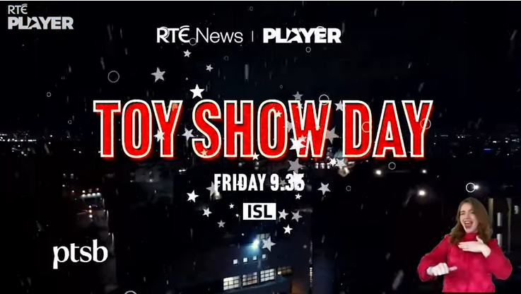 Irish Deaf Society (@irishdeafsoc) on Twitter photo The Toy Show ISL will be aired worldwide on the <a href="/rtenews/">RTÉ News</a> Channel & <a href="/RTEplayer/">RTÉ Player</a> at 21:35 on Fri 6th Dec. They're excited to include some special #ISL content during commercial breaks.
rte.ie/kids/2024/1202…
Youtube: youtu.be/IzULMlBoLmA
#latelatetoyshow #latelatetoyshowISL The Toy Show ISL will be aired worldwide on the <a href="/rtenews/">RTÉ News</a> Channel & <a href="/RTEplayer/">RTÉ Player</a> at 21:35 on Fri 6th Dec. They're excited to include some special #ISL content during commercial breaks.
rte.ie/kids/2024/1202…
Youtube: youtu.be/IzULMlBoLmA
#latelatetoyshow #latelatetoyshowISL