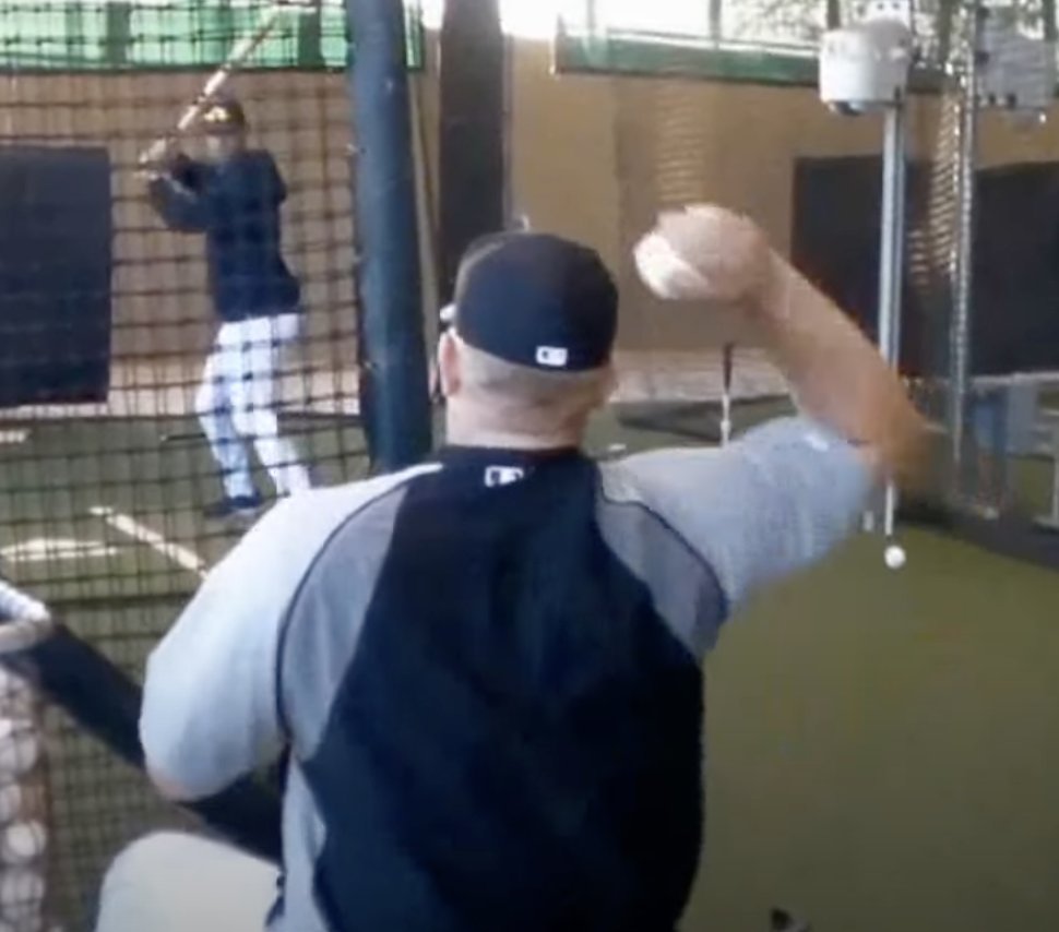 Hitting underhand front toss can be very detrimental

Slow, loopy, can get away with an uppercut swing

I highly advise throwing overhand darts

The incoming pitch angle trains a tighter swing

How: On a knee or bucket, don't need to throw hard