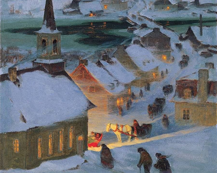 Clarence Gagnon (1881-1942French Canadian Draughtsman Engraver and Illustrator from Quebec
 The light here is splendid.  Another talented artist