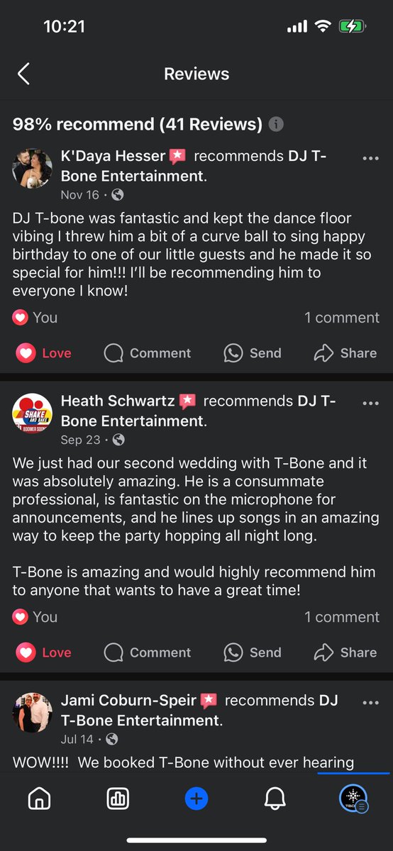 deeteebizz's tweet photo. Another great review from a wedding I did a month ago in Claremore, OK #DJTBoneEntertainment https://t.co/Av3vy4IjXg