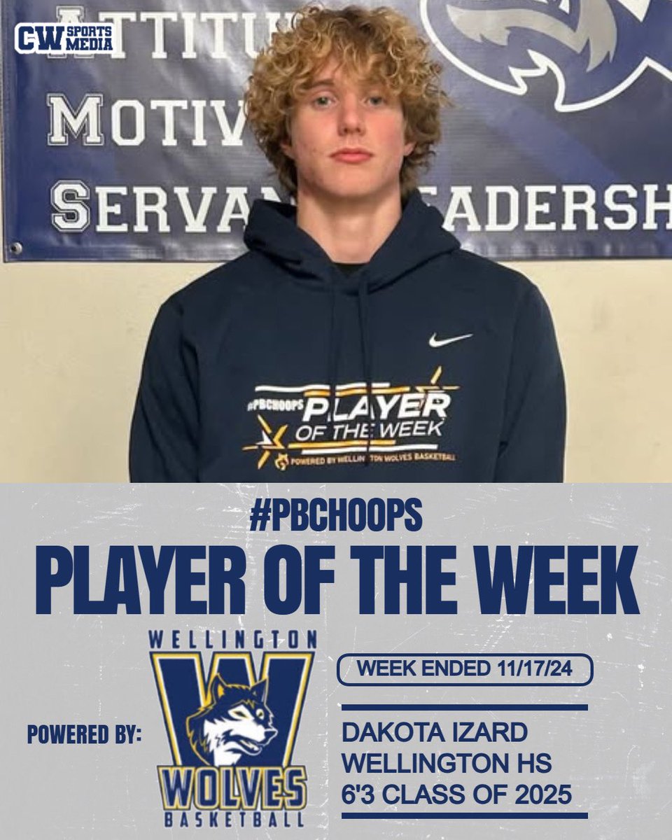 PBCBBallForum's tweet image. #PBCHOOPS BOYS Player of the Week Ended 11/17/24 - Dakota Izard @DakotaIzard @WellyHSBBall 

Powered by The Wellington Wolves #PBCHOOPSPOTW @wellywolves

🔗 pbchoops.com/post/pbchoops-…