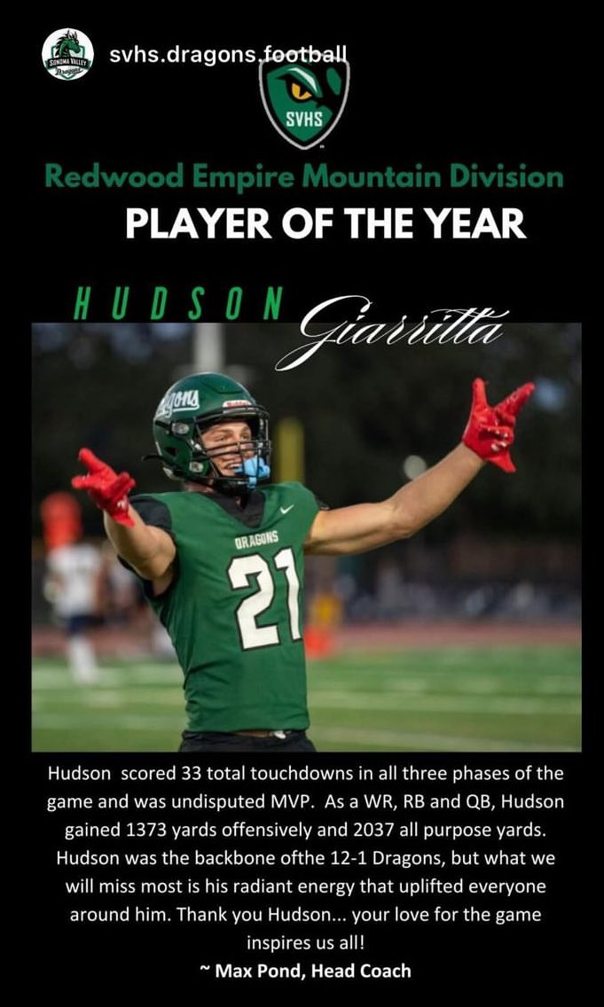 Christian giarritta (@cpgiarritta) on Twitter photo Way to shine <a href="/HudsonGiarritta/">Hudson Giarritta</a> . You made our family extremely proud and you showed all year that hard work pays off. We can’t thank the teammates and coaches enough for an amazing year of SVHS football! <a href="/svhsfootball_hc/">SVHS Football HC</a> <a href="/GiarrittaTrish/">Trish Giarritta</a> Way to shine <a href="/HudsonGiarritta/">Hudson Giarritta</a> . You made our family extremely proud and you showed all year that hard work pays off. We can’t thank the teammates and coaches enough for an amazing year of SVHS football! <a href="/svhsfootball_hc/">SVHS Football HC</a> <a href="/GiarrittaTrish/">Trish Giarritta</a>
