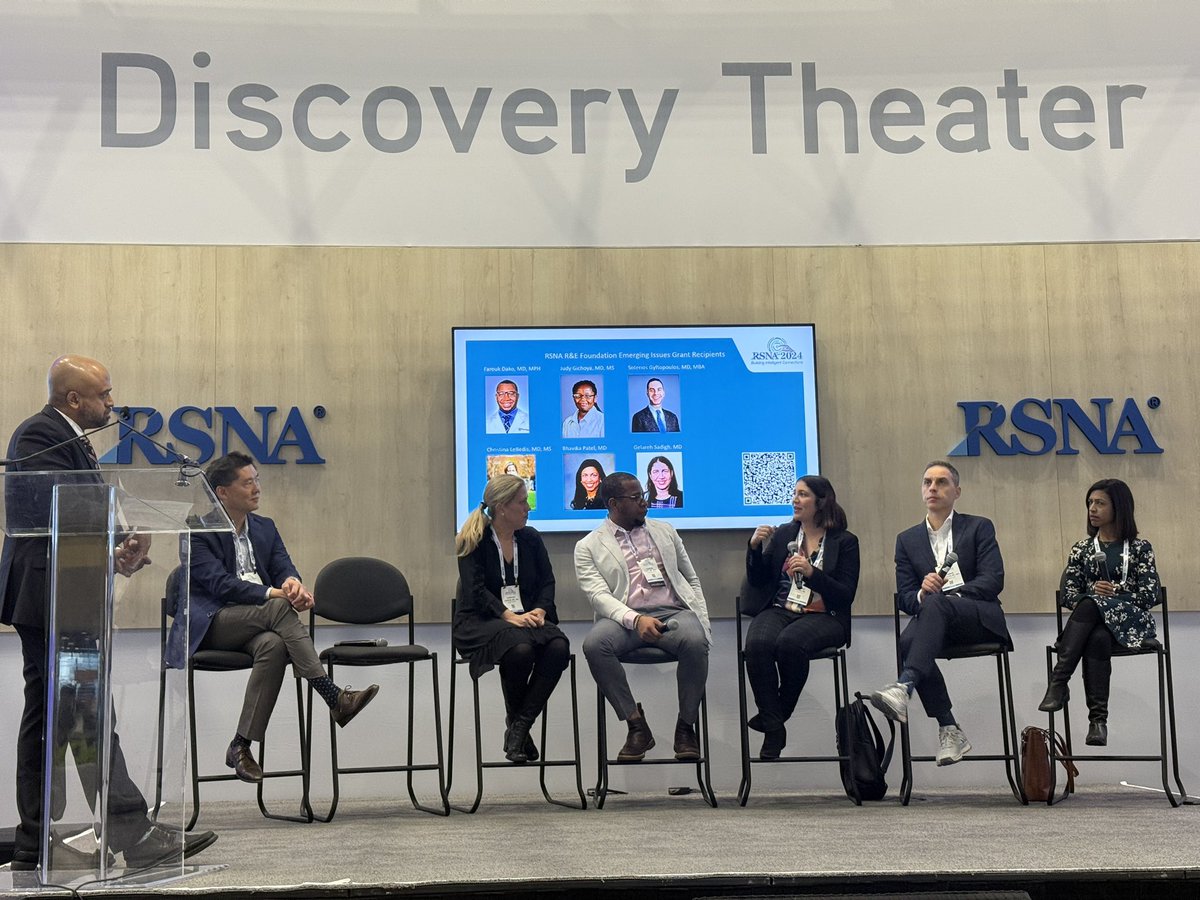 Great panel on research, community health, &amp; #healthequity sponsored by the <a href="/RSNA/">RSNA</a> R&amp;E Foundation and the Health Equity committee. <a href="/Mike_Gee8/">Mike G</a> <a href="/CLebedis/">Christina LeBedis, MD MS</a> <a href="/farouk_dako/">Farouk Dako</a> <a href="/GelarehSadigh/">Gelareh Sadigh, MD</a> <a href="/AnandKNarayan/">Anand Narayan, MD, PhD (he/him)</a>, <a href="/SoteriosGyft/">Soterios Gyftopoulos MD MBA MSc</a>

#RSNA24