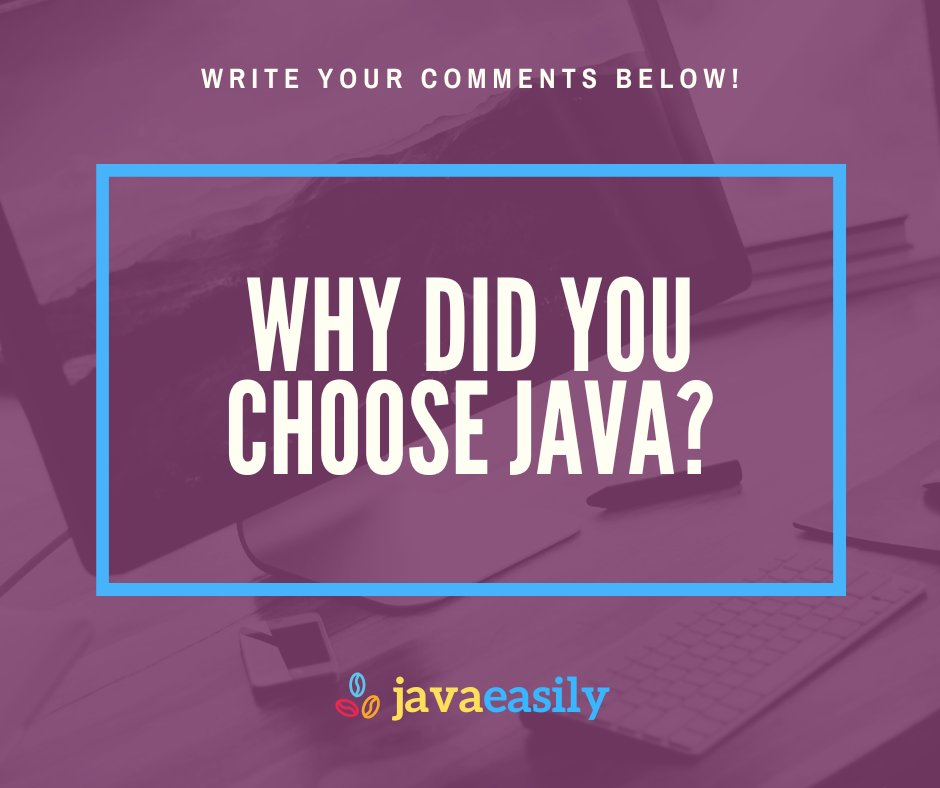 JavaEasily's tweet image. Why did you choose Java? ✅

I love hearing why people get started with this amazing platform!  Let me know what got you switched on to Java in the comments!

#javabeginner #java #javaeasily