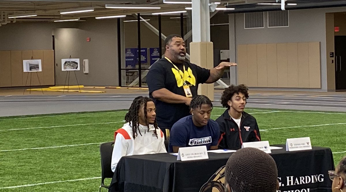 Signing Day at WGH!  Congratulations to Airiz Coleman Bey (Brown University), Chaz Coleman (Penn State University), Stephen Sims (Youngstown State University). Great day in the Warren City Schools.#Raiders#signingday