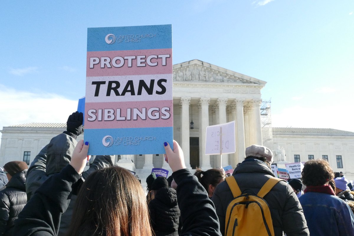 justice_ucc's tweet photo. 📢 Today #SCOTUS will hear a case to determine the constitutionality of Tennessee's law banning gender affirming care for trans youth.

🏳️‍⚧️ The UCC proudly affirms our trans and nonbinary siblings are #BelovedByGod and are grateful to stand in solidarity to #ProtectTransKids! https://t.co/rnwg1rgULK