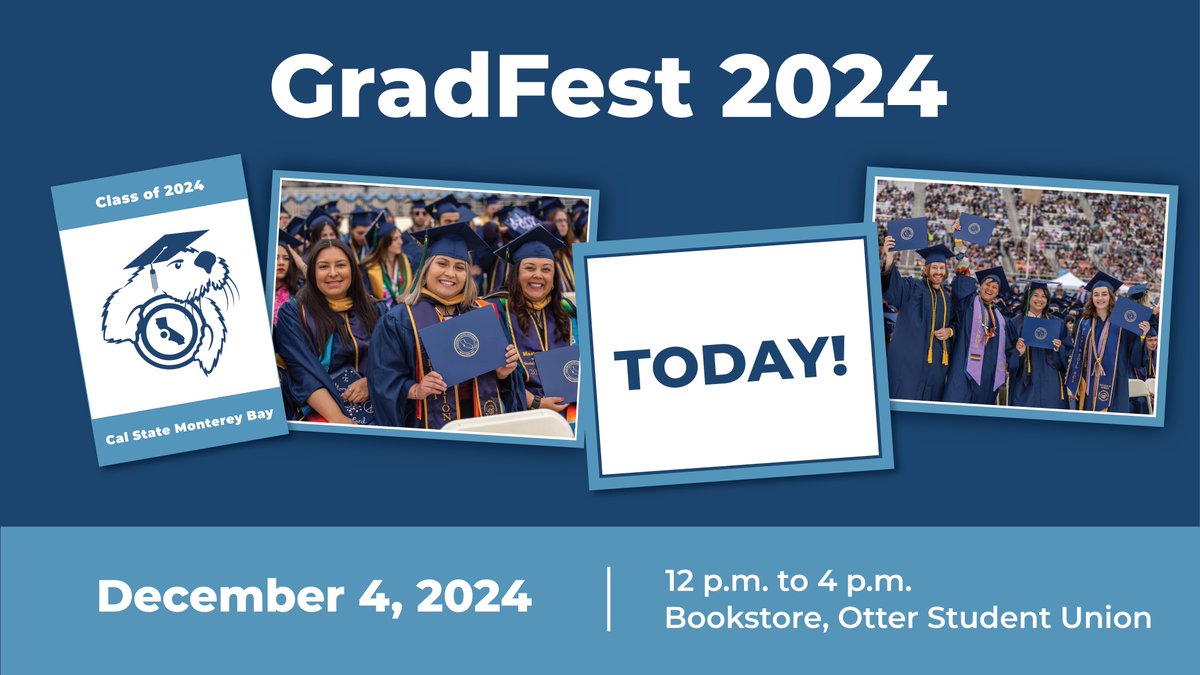 🎓 TODAY is the day! Fall 2024 grads, GradFest is here!

Purchase your regalia, capture professional portraits and prep for your big day. Don't miss out — check the details here: bit.ly/3Tj4hAo