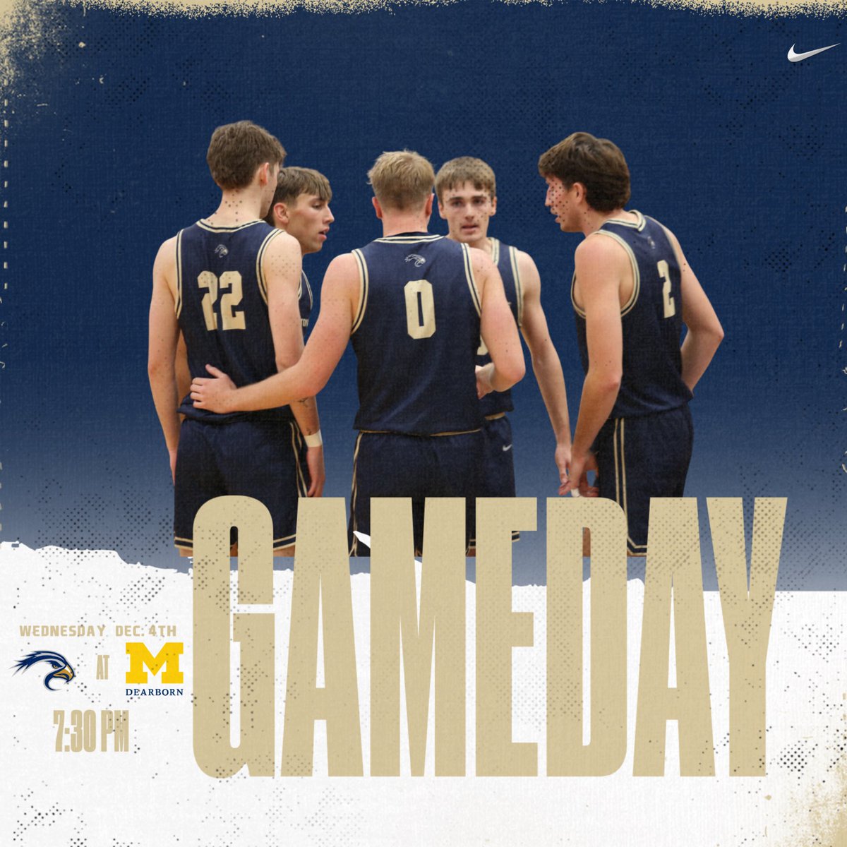 🚨GAME DAY🚨

Men’s basketball is away today playing University of Michigan Dearborn! 

⏰: 7:30
🆚: U of M Dearborn  
🏟️: UM-Dearborn Field House