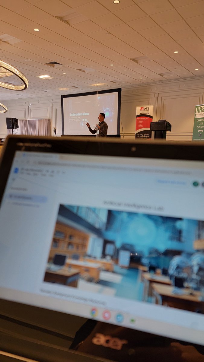 nhcmtc's tweet photo. The day started strong at #CMTC24 - here is Eric Lawson presenting a fantastic interactive "Introducing Students to AI Tools" session!  #EdTech #NHED https://t.co/VEZKPkBtAO https://t.co/ZervQum2pK