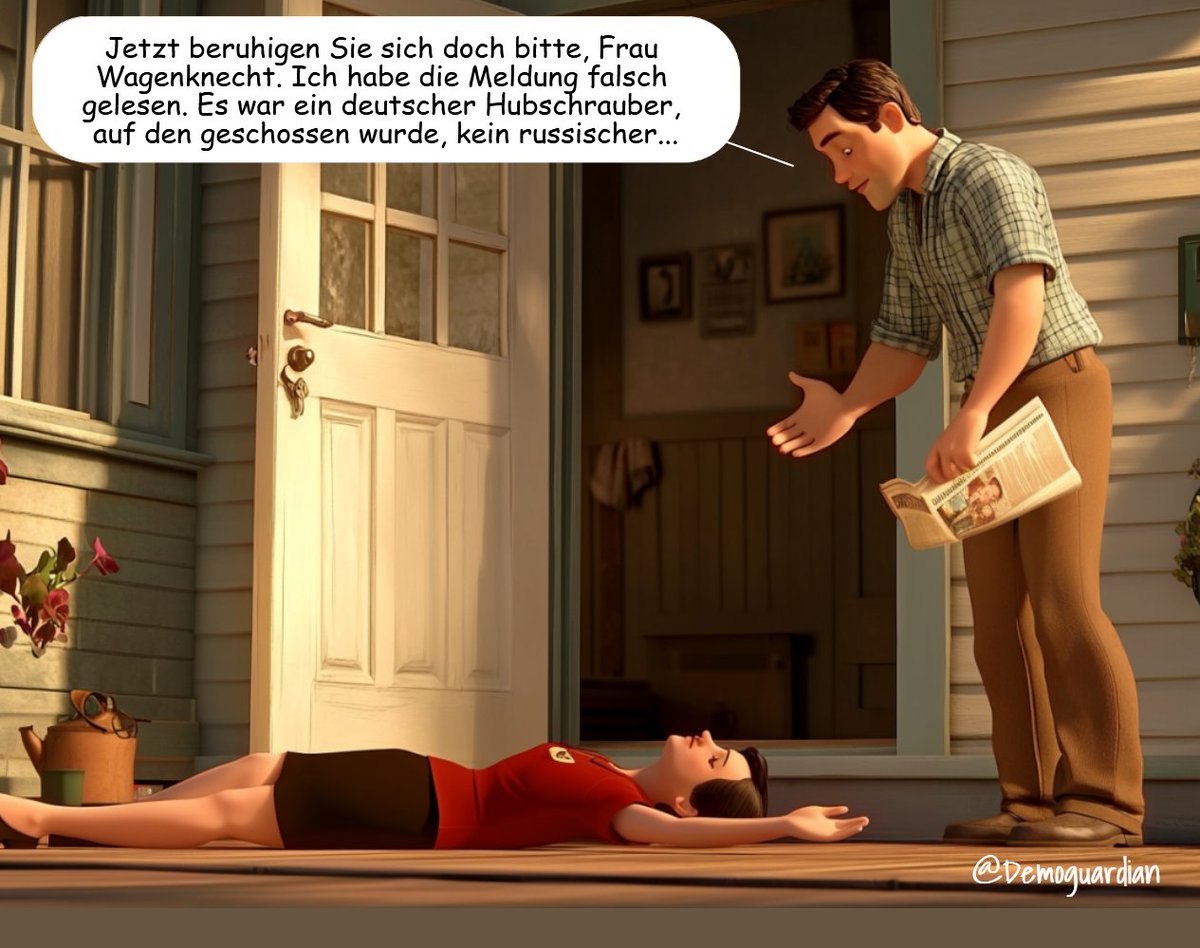 Demoguardian's tweet image. Entwarnung. Meine Güte, das hätte ja beinahe ins Auge gehen können.

#Wagenknecht #Hubschrauber #Russland