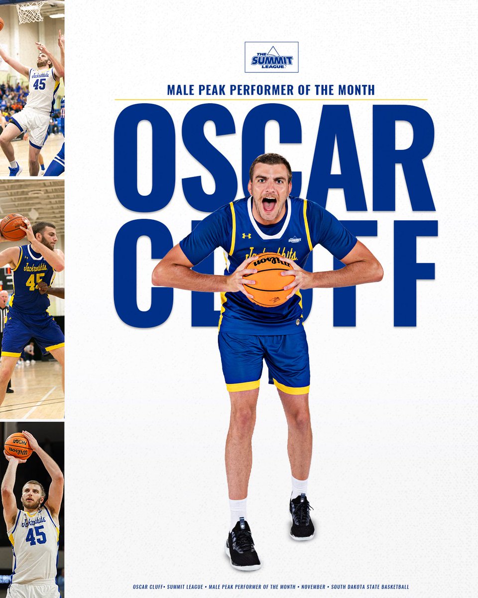 Add it to the collection. Oscar Cluff was named today as <a href="/TheSummitLeague/">The Summit League</a>’s Male Peak Performer of the Month! 

#GoJacks 🐰