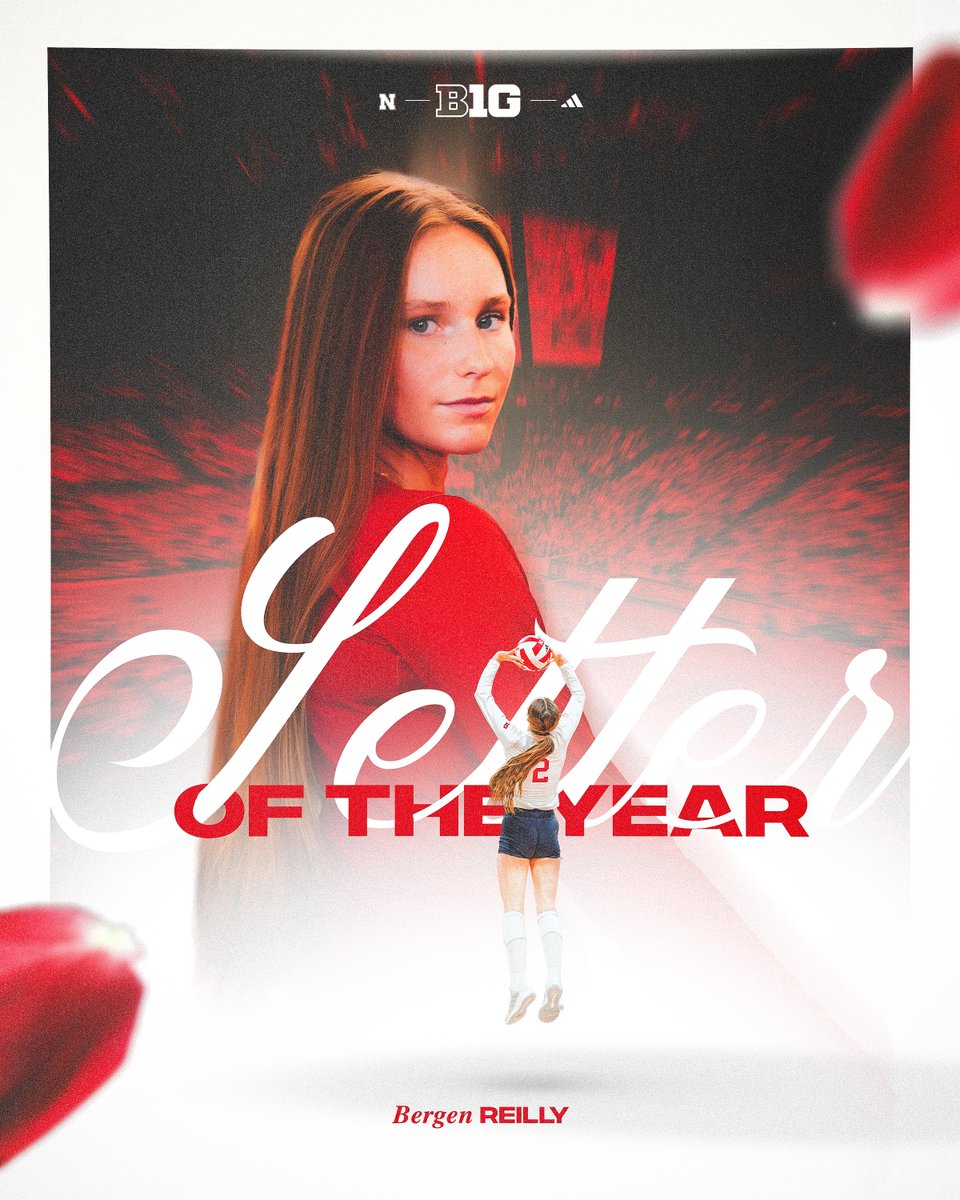 Nebraska Volleyball (@huskervb) on Twitter photo B1G BERGIE REPEAT ✌️
<a href="/BergenReilly/">Bergen Reilly</a> has earned back-to-back <a href="/B1GVolleyball/">Big Ten Volleyball</a> SOTY honors! 🤯 #GBR B1G BERGIE REPEAT ✌️
<a href="/BergenReilly/">Bergen Reilly</a> has earned back-to-back <a href="/B1GVolleyball/">Big Ten Volleyball</a> SOTY honors! 🤯 #GBR