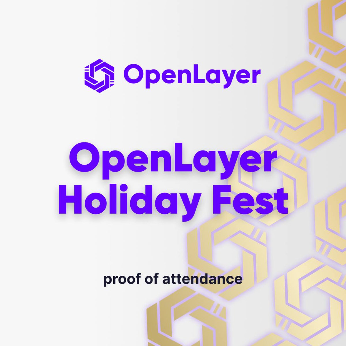 Our OpenLayer Holiday Fest POA NFT is LIVE! 🎄

Mint your #NFT now on <a href="/base/">Base</a> (only 0.0005 ETH transaction fee). This exclusive POA proves you joined the Holiday Fest and makes you eligible for the Booster role on Discord!

🕒 Available only during the event

🔗 Mint here: