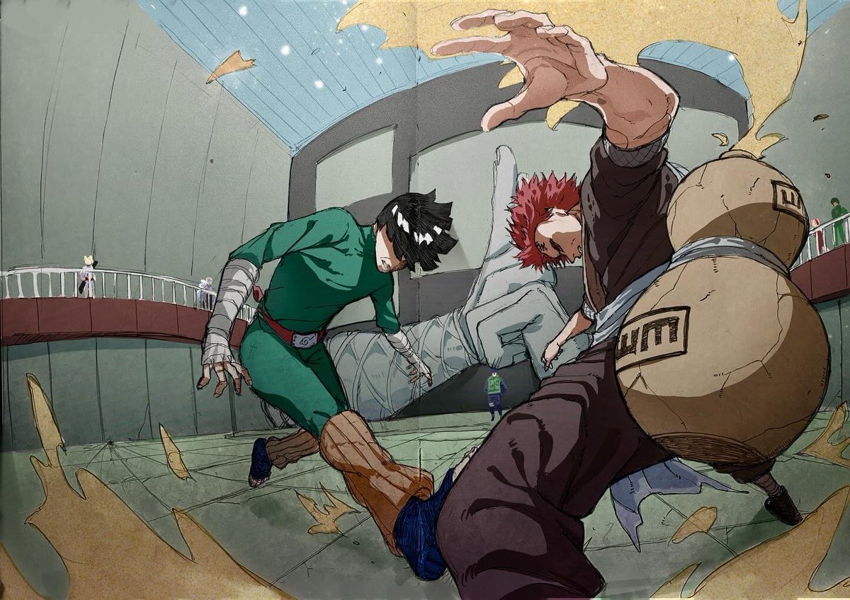 mikeyartbook's tweet photo. Gaara vs Rocklee perspective drawing 
#naruto #BorutoTwoBlueVortex https://t.co/Tlhr7RB8vA