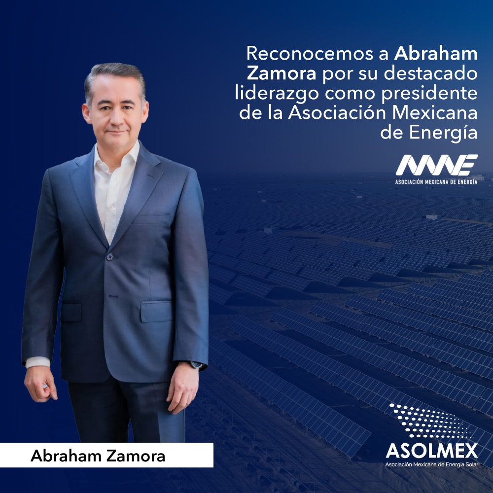 ASOLMEX (@asolmex) on Twitter photo Expresamos nuestro reconocimiento a <a href="/abrahamzato/">Abraham Zamora T</a> por su importante contribución en la búsqueda de un suministro eléctrico suficiente, limpio y de bajo costo que respalde de manera sostenible el desarrollo nacional. <a href="/AME_Energia/">Asociación Mexicana de Energía</a> Expresamos nuestro reconocimiento a <a href="/abrahamzato/">Abraham Zamora T</a> por su importante contribución en la búsqueda de un suministro eléctrico suficiente, limpio y de bajo costo que respalde de manera sostenible el desarrollo nacional. <a href="/AME_Energia/">Asociación Mexicana de Energía</a>