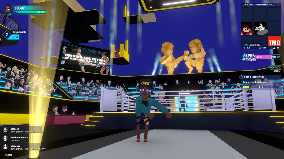 Star19Toto's tweet photo. Entering the @ONEChampionship Stadium in Hero's Quest @TheSandboxGame. Time to become a legend! 🏟️🦸 https://t.co/St7nlFi0dR #TheSandbox #AlphaSeason4 #AS4SocialChallenge https://t.co/I94qqCaWpS