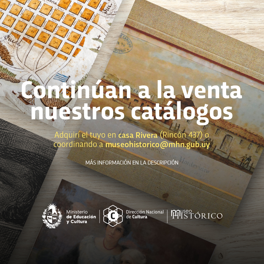 Museo Histórico Nacional de Uruguay (@mhn_oficial) on Twitter photo El Museo Histórico Nacional ofrece catálogos de exposiciones como "De ellas dos" (2023), "Entre la vida y la muerte" (2021), "Imaginar, medir y ordenar" (2021) y "Un simple ciudadano, José Artigas" (2014).
Adquiere en Casa Rivera o escribiendo a museohistorico@mhn.gub.uy. El Museo Histórico Nacional ofrece catálogos de exposiciones como "De ellas dos" (2023), "Entre la vida y la muerte" (2021), "Imaginar, medir y ordenar" (2021) y "Un simple ciudadano, José Artigas" (2014).
Adquiere en Casa Rivera o escribiendo a museohistorico@mhn.gub.uy.